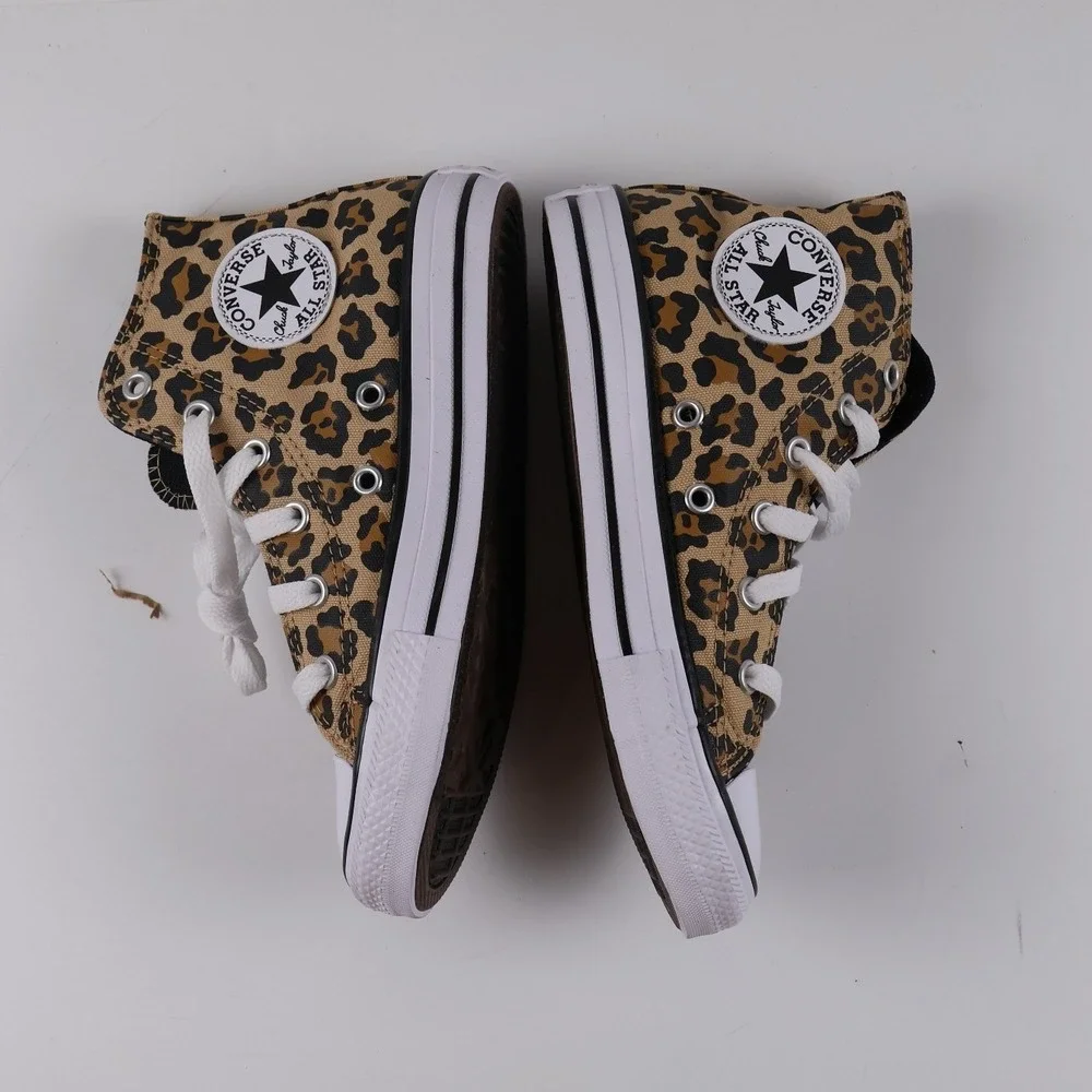 Converse Chuck Taylor All Star Hi Leopard Tan Black 13.5 Youth NEW